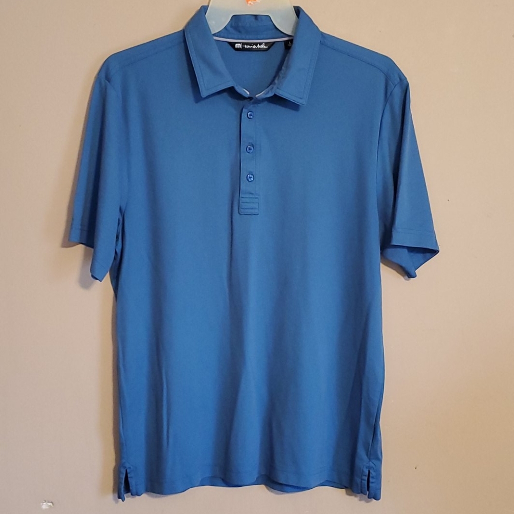 Travis Matthew blue short sleeve polo shirt size L